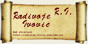 Radivoje Ivović vizit kartica